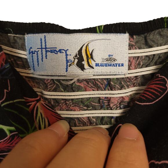 Guy Harvey Women's Thin Strap Sundress Hummingbird Tropical Print XS Black Pink - Picture 3 of 6